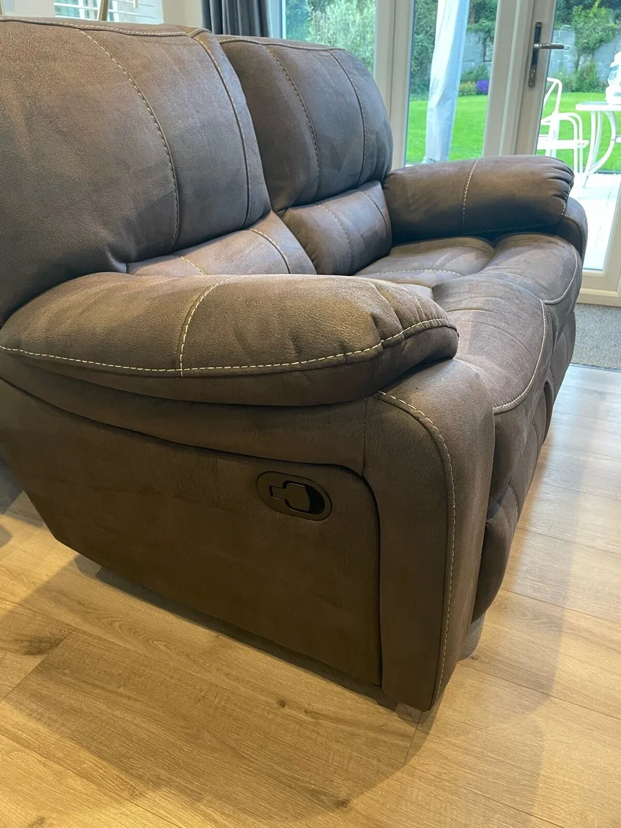Two seater Recliner suede Couch - Image 1