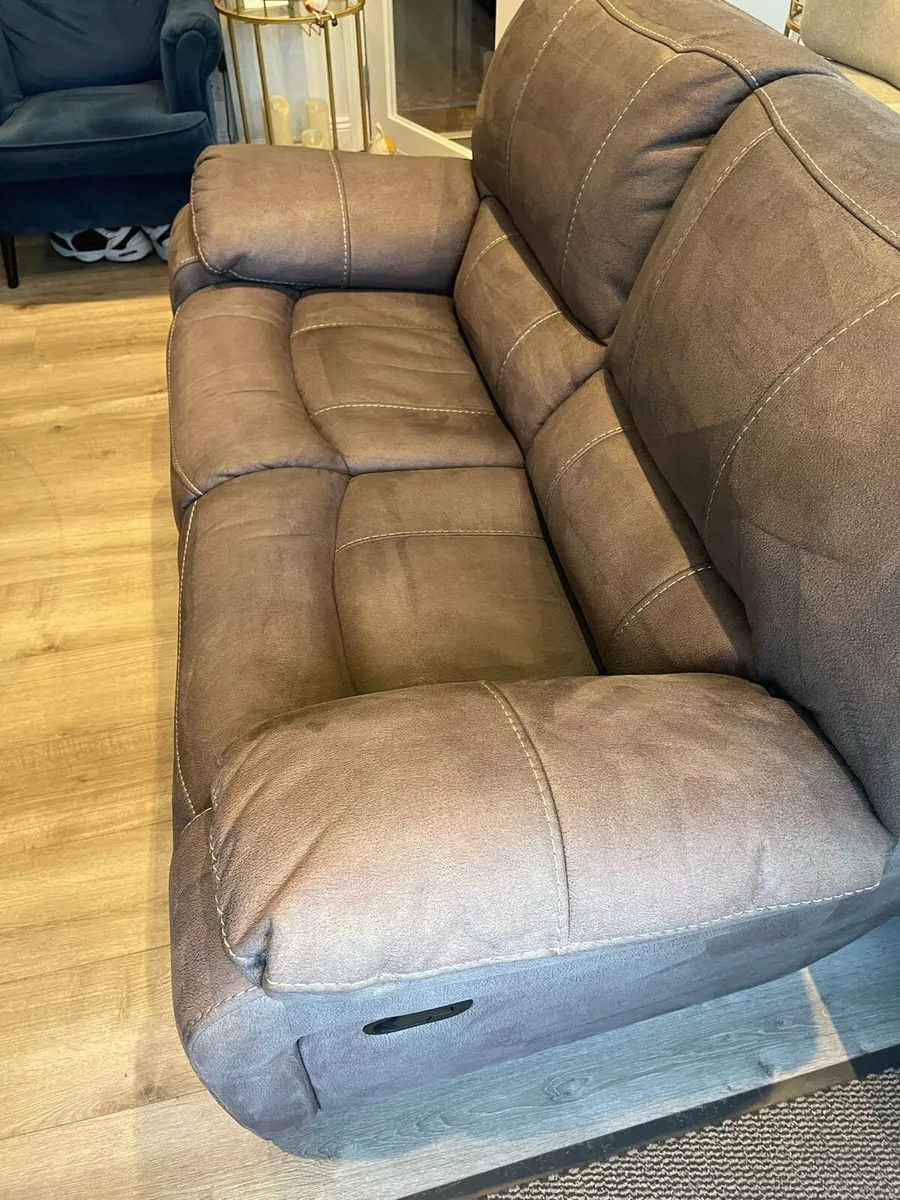 Two seater Recliner suede Couch - Image 2