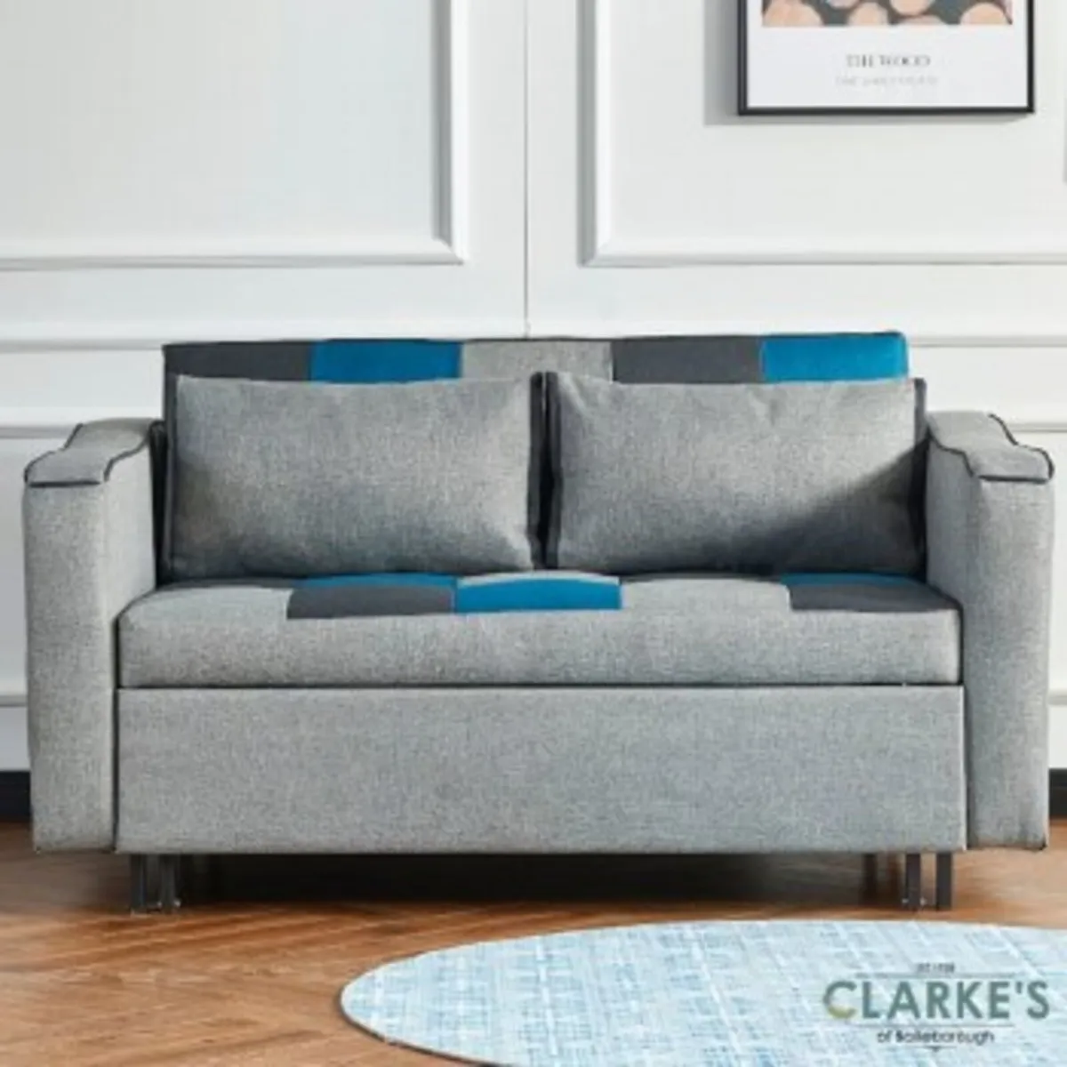 Brand new Asben pach work blue grey sofa bed - Image 1
