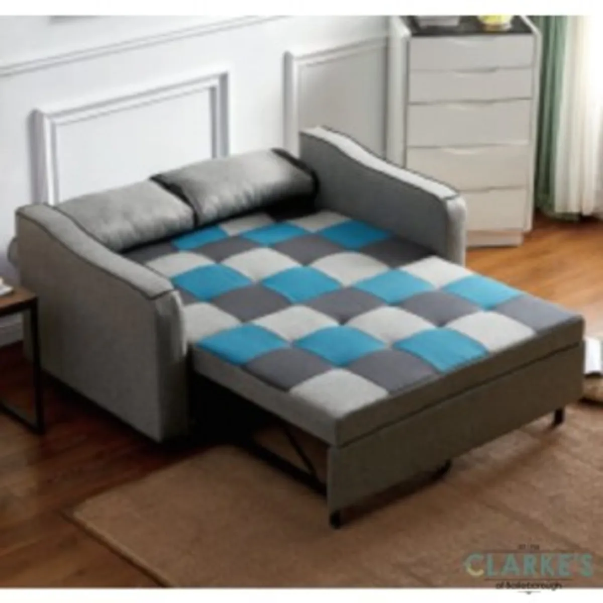 Brand new Asben pach work blue grey sofa bed - Image 2