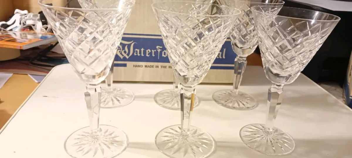Six Vintage Waterford "Tyrone"Wine Glasses - Image 2