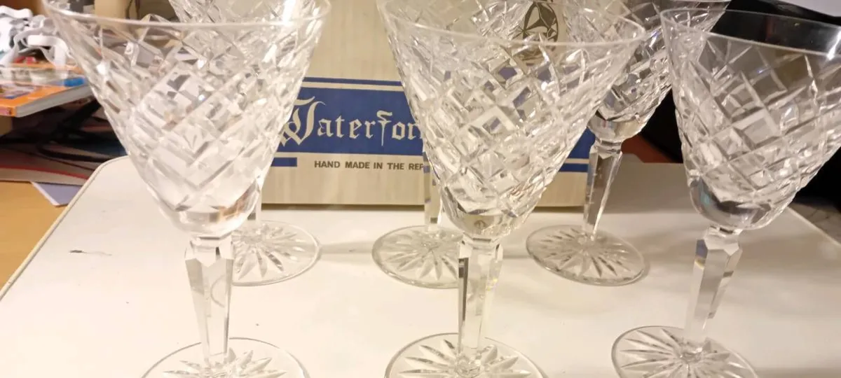 Six Vintage Waterford "Tyrone"Wine Glasses - Image 4