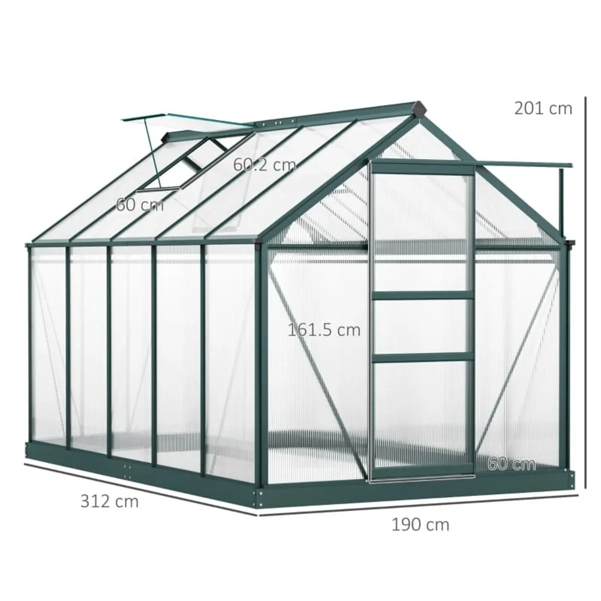 4 x 3 x 2 m Polytunnel Greenhouse w/ Roll-up Side - Image 2
