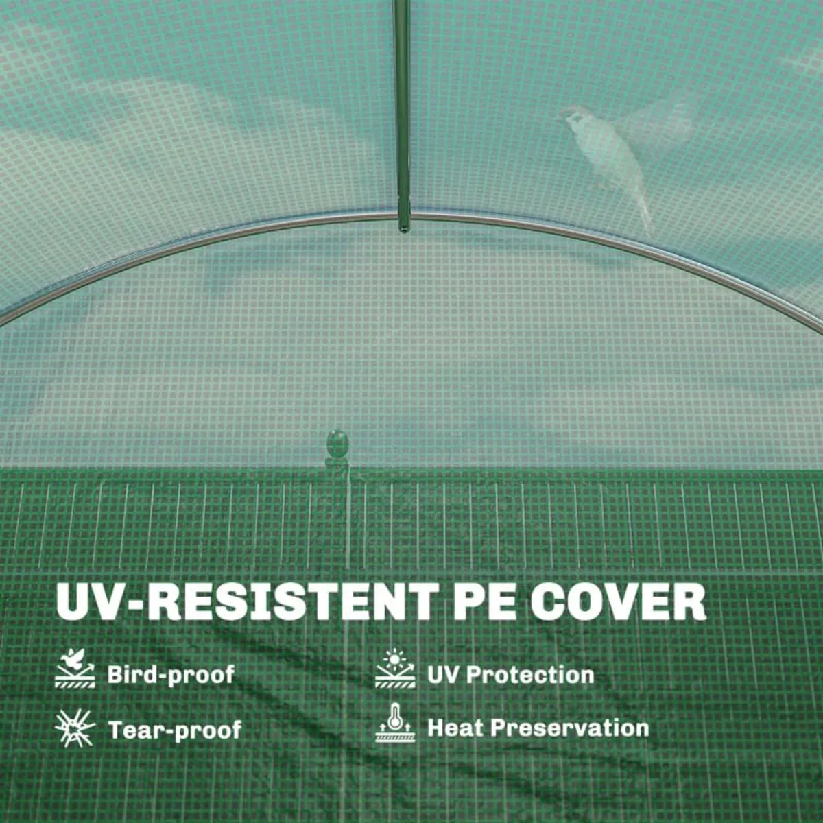 3 x 4 m Walk-in Polytunnel Greenhouse with Hinged - Image 4