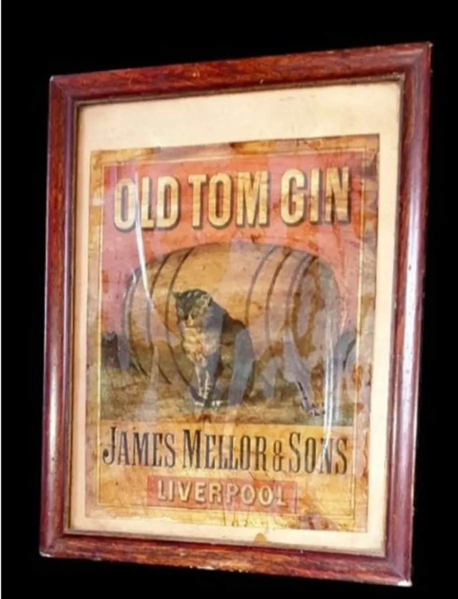 Vintage Old Tom Gin Framed Advertising Print - Image 1