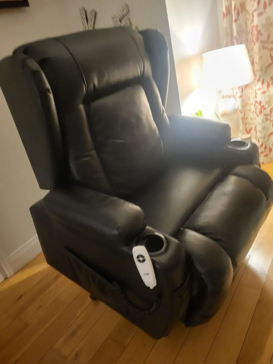 Premium Black Leather Electric Riser-Recliner Chai - Image 2