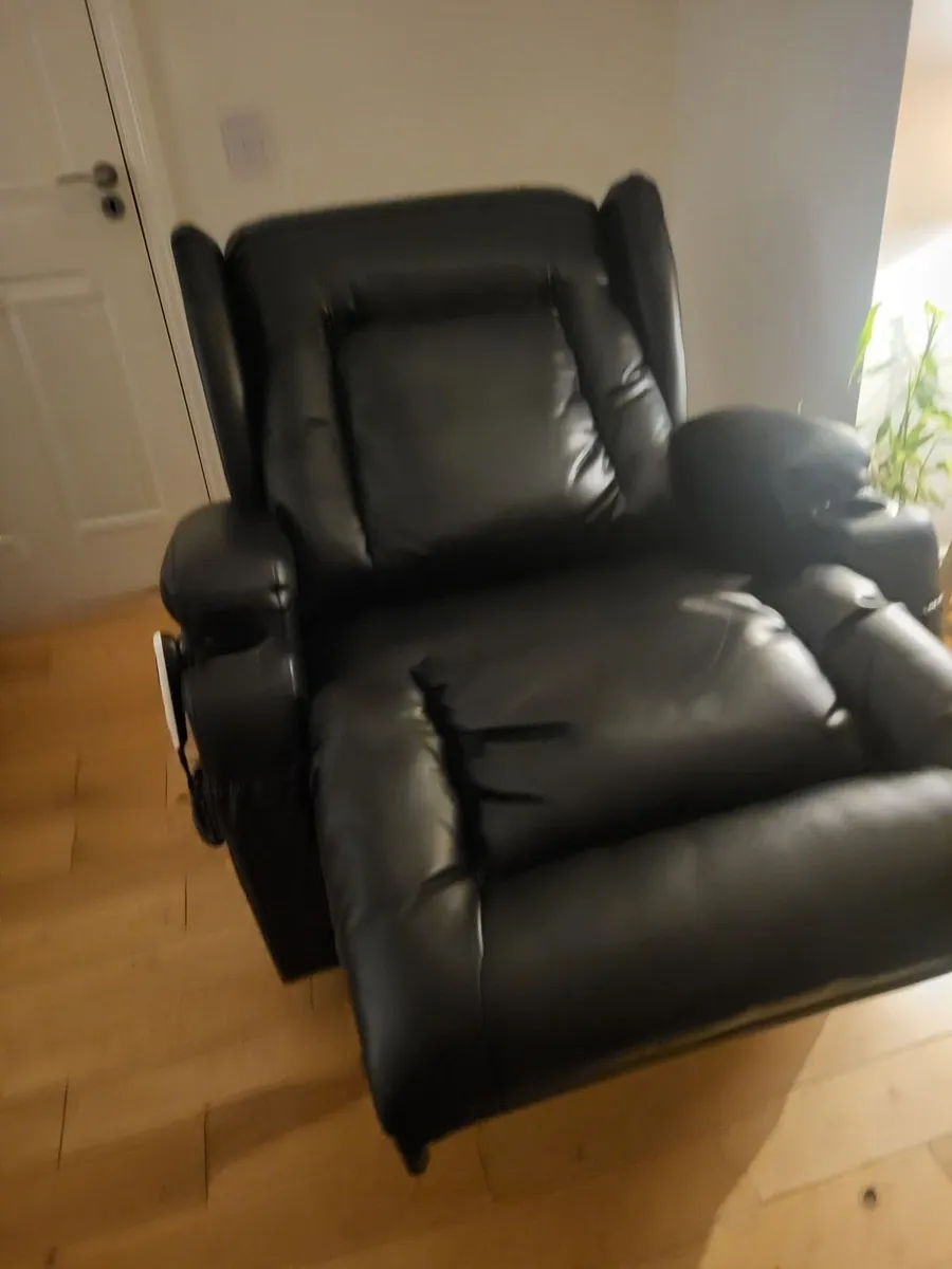 Premium Black Leather Electric Riser-Recliner Chai - Image 4