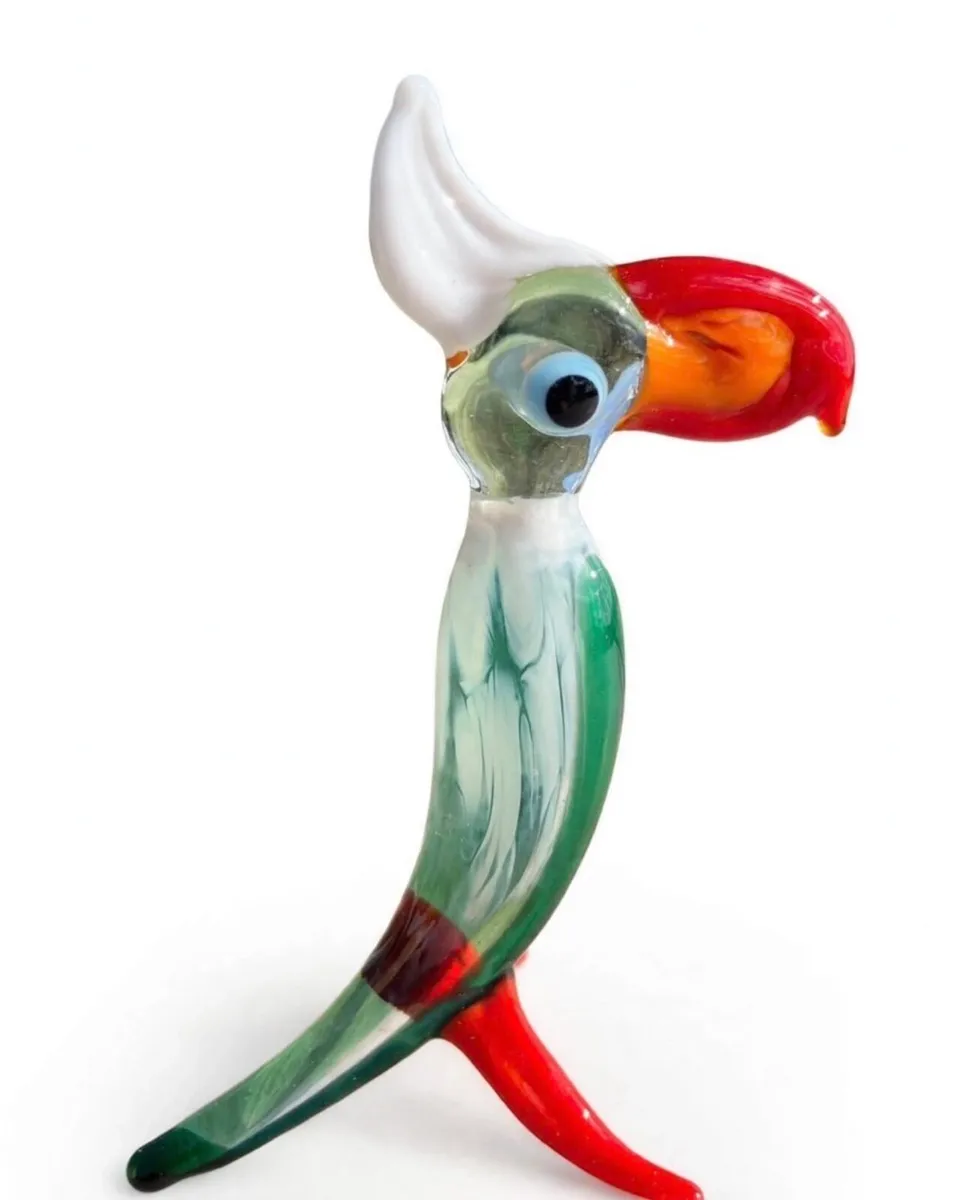 Vintage hand  blown Murano art glass parrot - Image 2