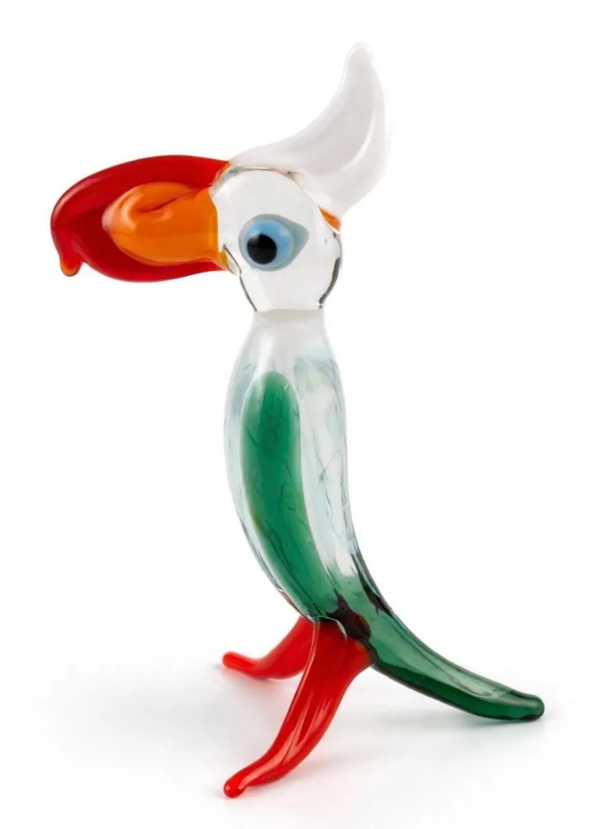 Vintage hand  blown Murano art glass parrot - Image 1