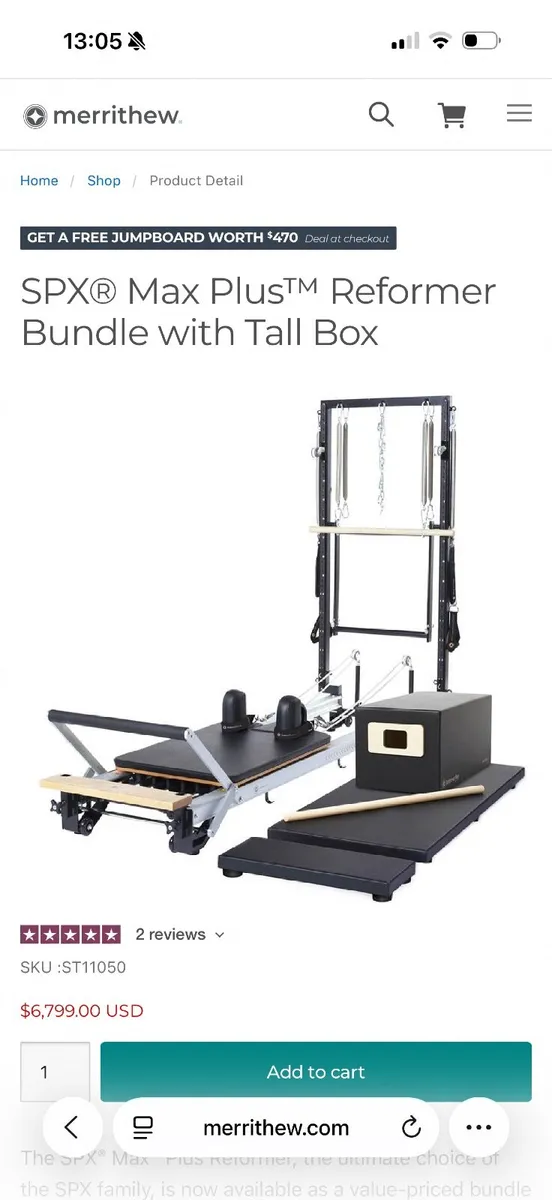 Merrithew SPX MAX Pilates Reformer and Tower - Image 2