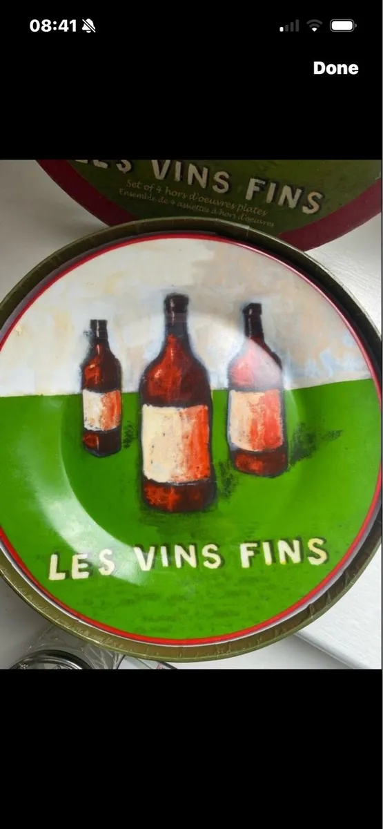 Cocktail Plates Set- Les Vins Fins - Image 2