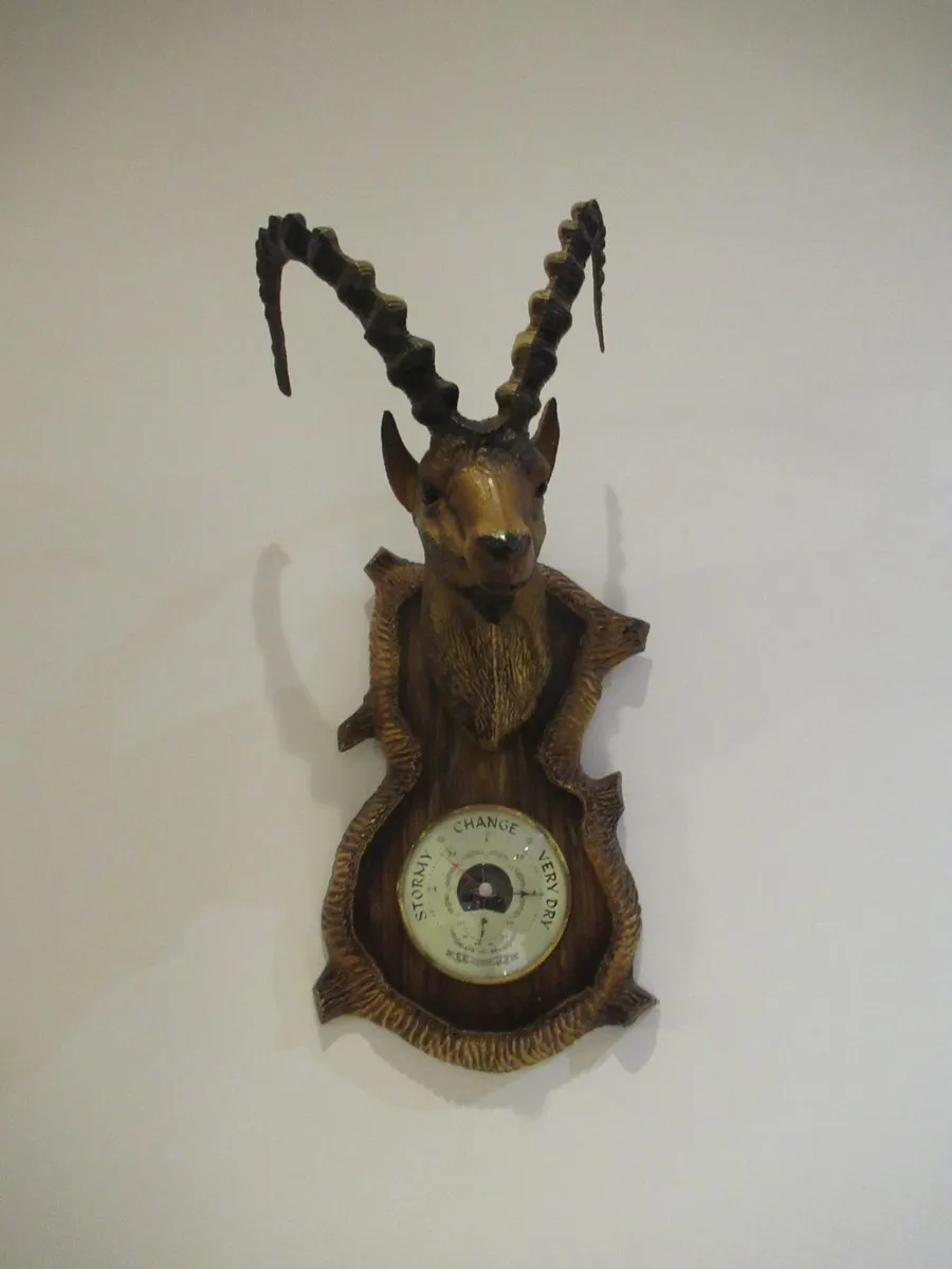 antique vintage deer barometer rustic cottage pub - Image 3