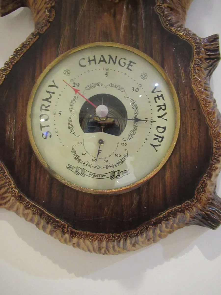 antique vintage deer barometer rustic cottage pub - Image 4