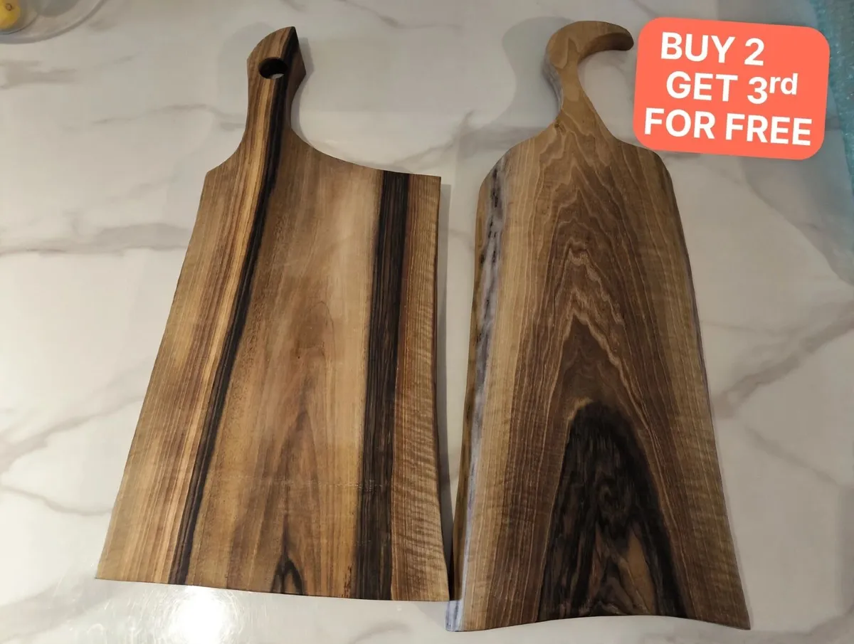 2x XL European Walnut Board 65cm - Solid One Piec - Image 1