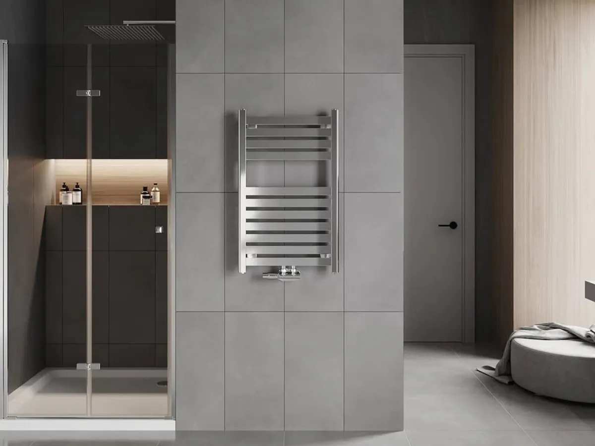 Bathroom radiator 800 x 500 mm, 287 W, chrome - Image 2