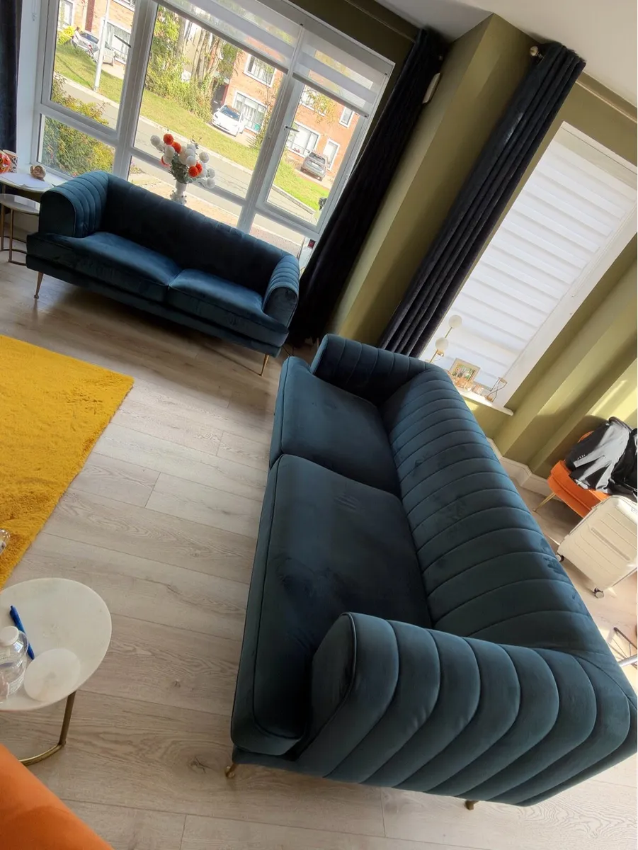 DFS Enchanted 3 Seater & 4 Seater Sofas - Navy - Image 1