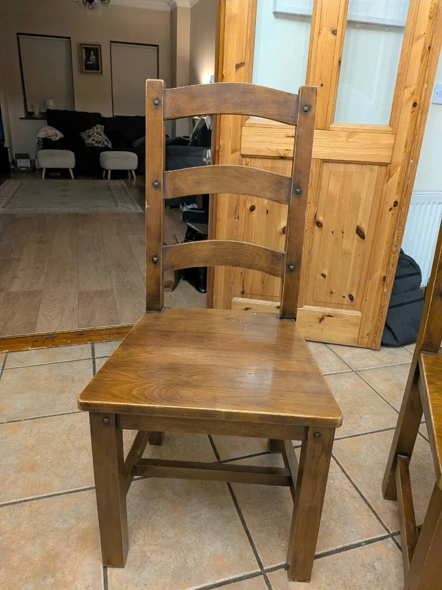 Six Solid wood chairs - Image 4