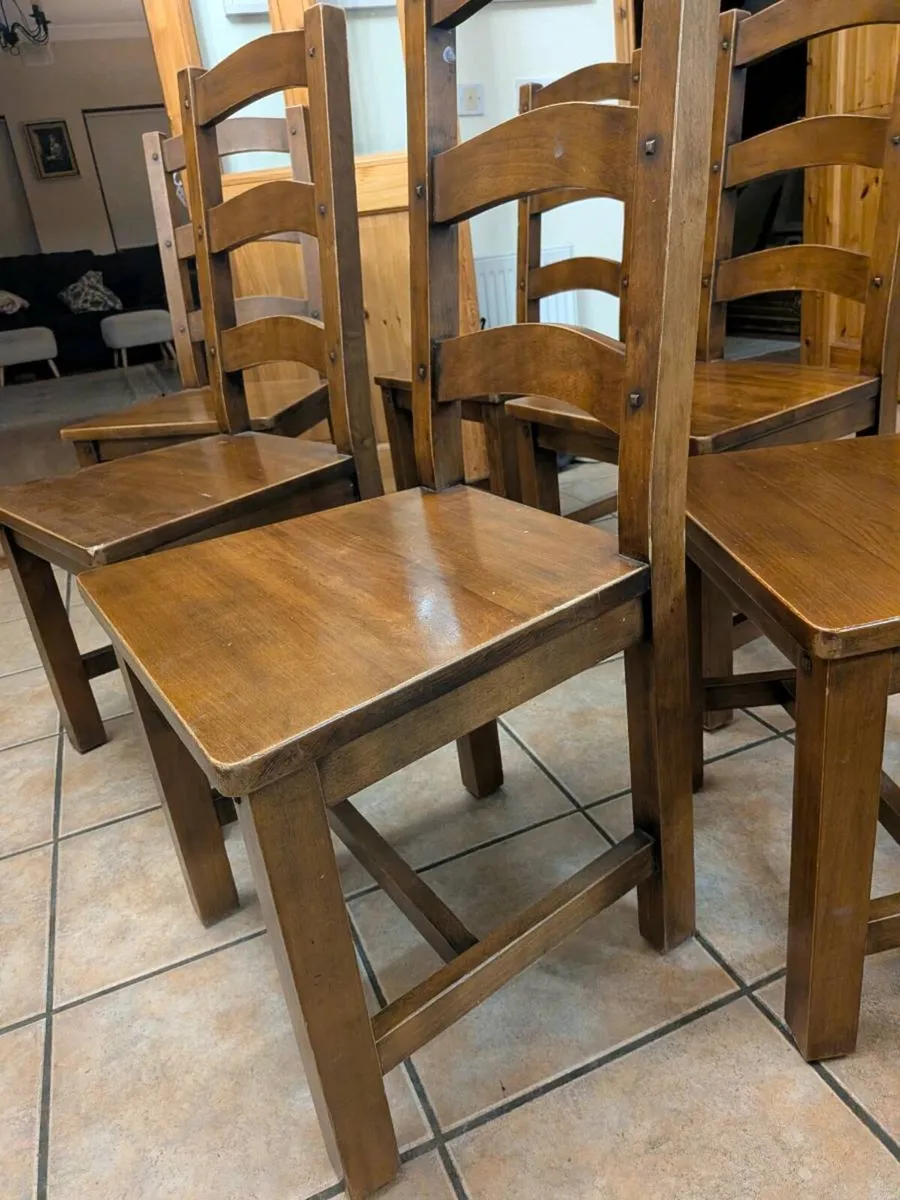 Six Solid wood chairs - Image 4