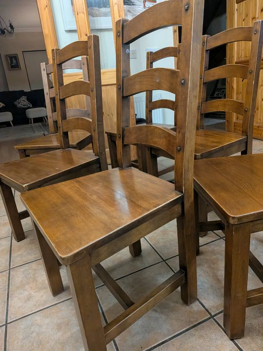 Six Solid wood chairs - Image 4