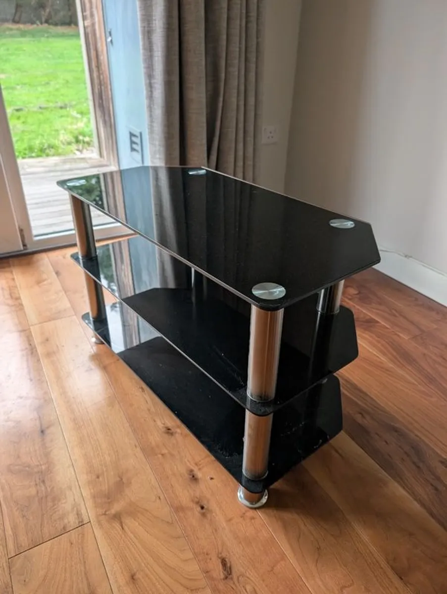 TV cabinet - Black Glass Corner stand