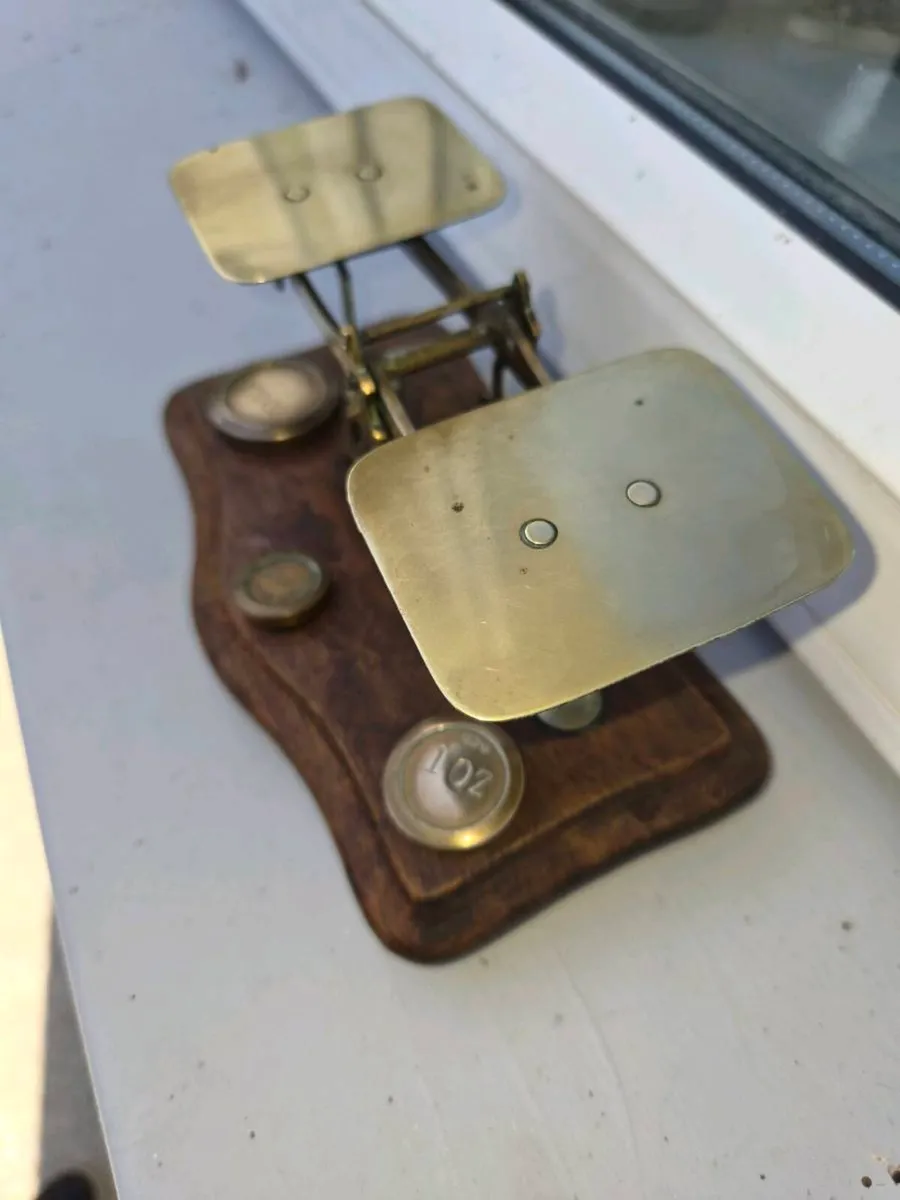 Old post office brass schales - Image 2