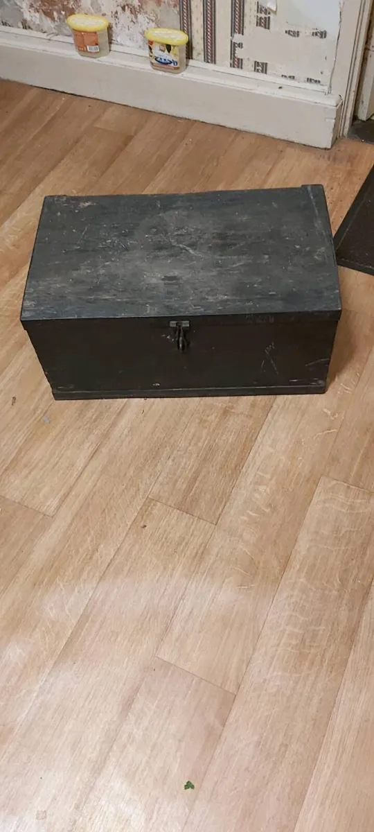 Antique Vintage Solid Wood Storage Chest - Image 2