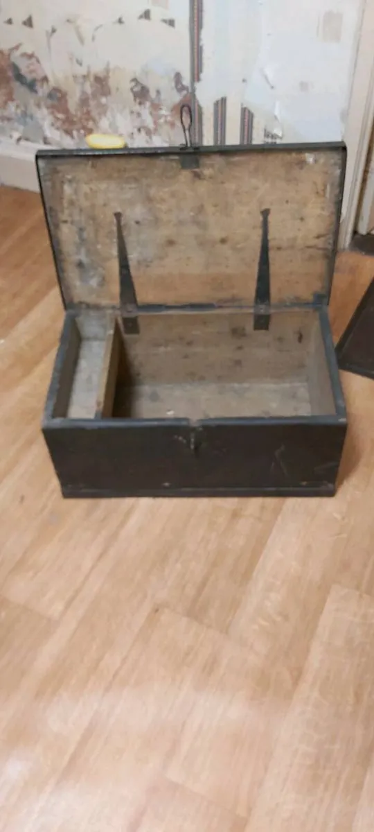 Antique Vintage Solid Wood Storage Chest - Image 1