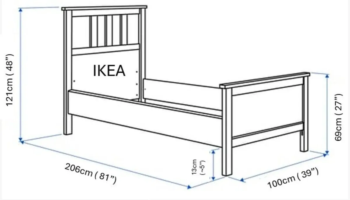 2 white Ikea single beds - Image 2