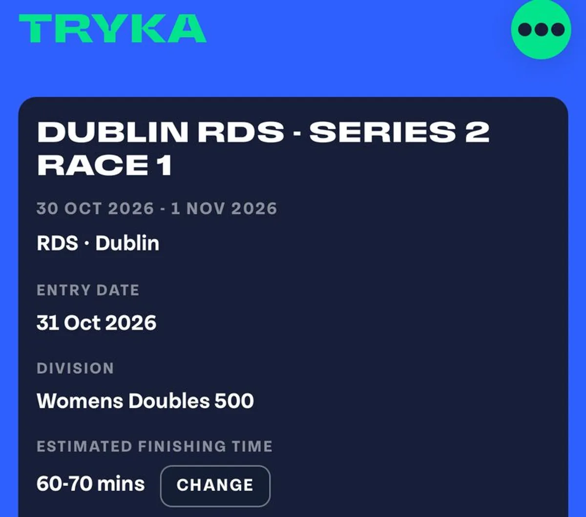 Tryka womens doubles ticket - Image 1