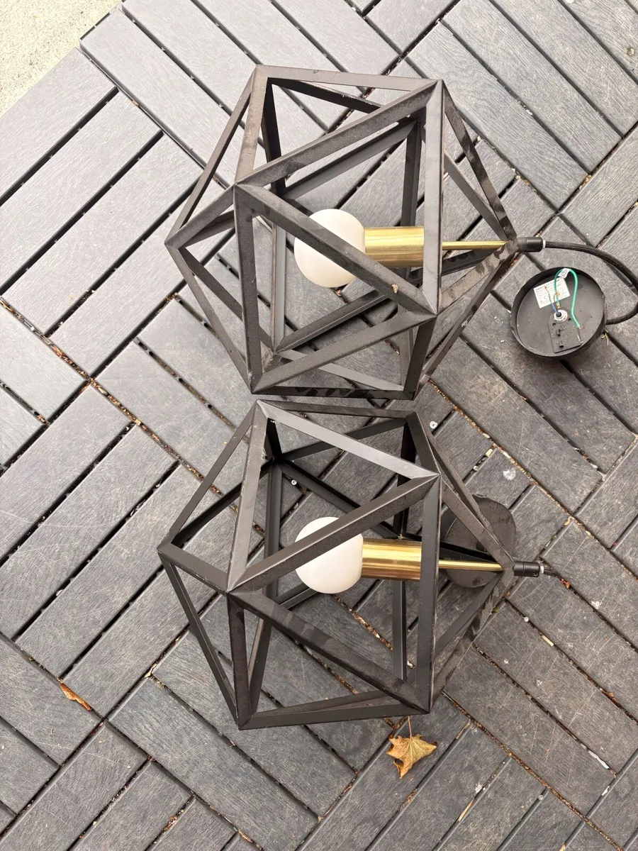 Geometric Pendant Lights - Pair - Image 3