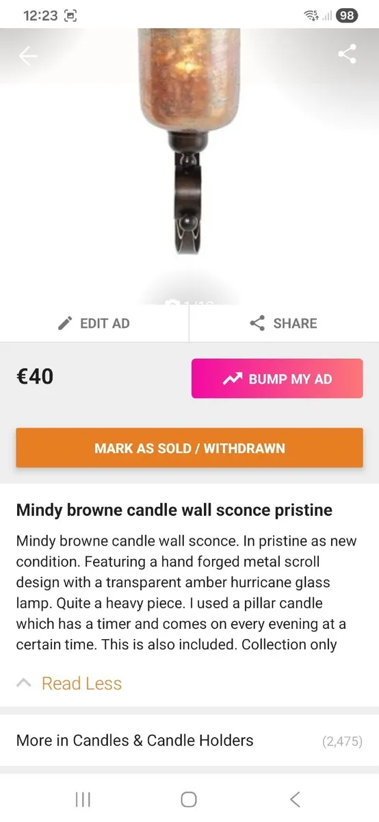 Mindy browne candle wall sconse - Image 3
