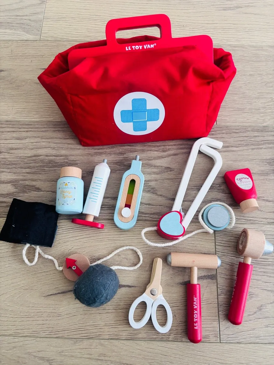 Wooden Toys - Doctor’s Kit, Toolkit, Cleaning set - Image 1