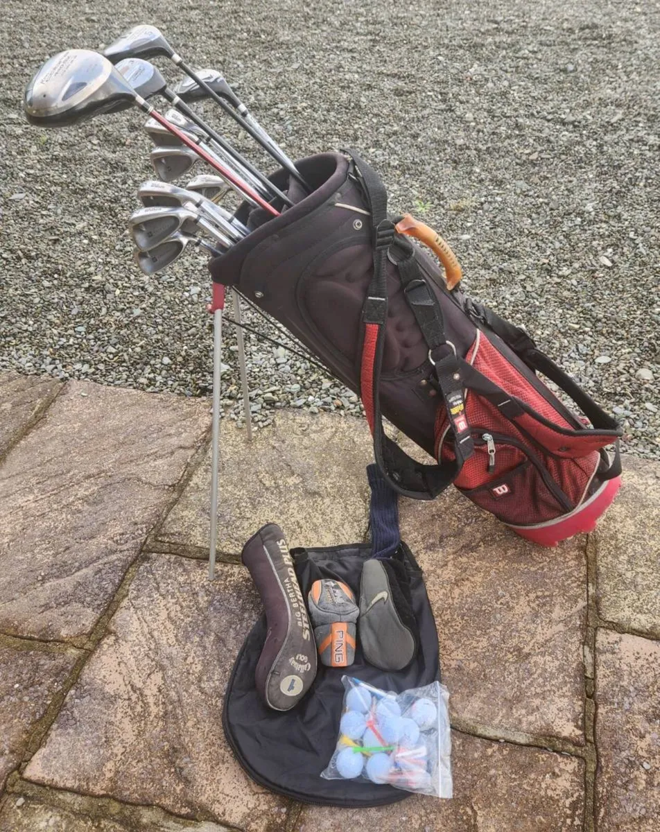 Gents set:  4 woods, 9 irons, bag and putter. - Image 2