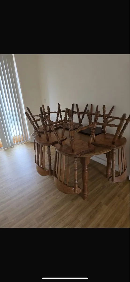 Wooden table 6 chairs