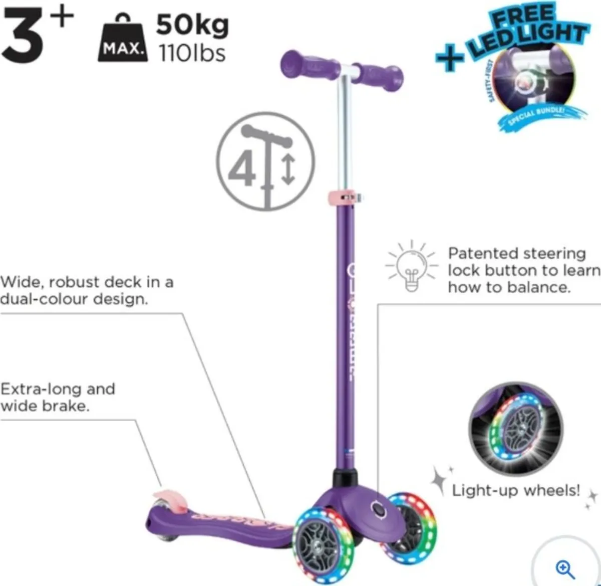 3 wheels scooter for kids. New in box! - Image 1