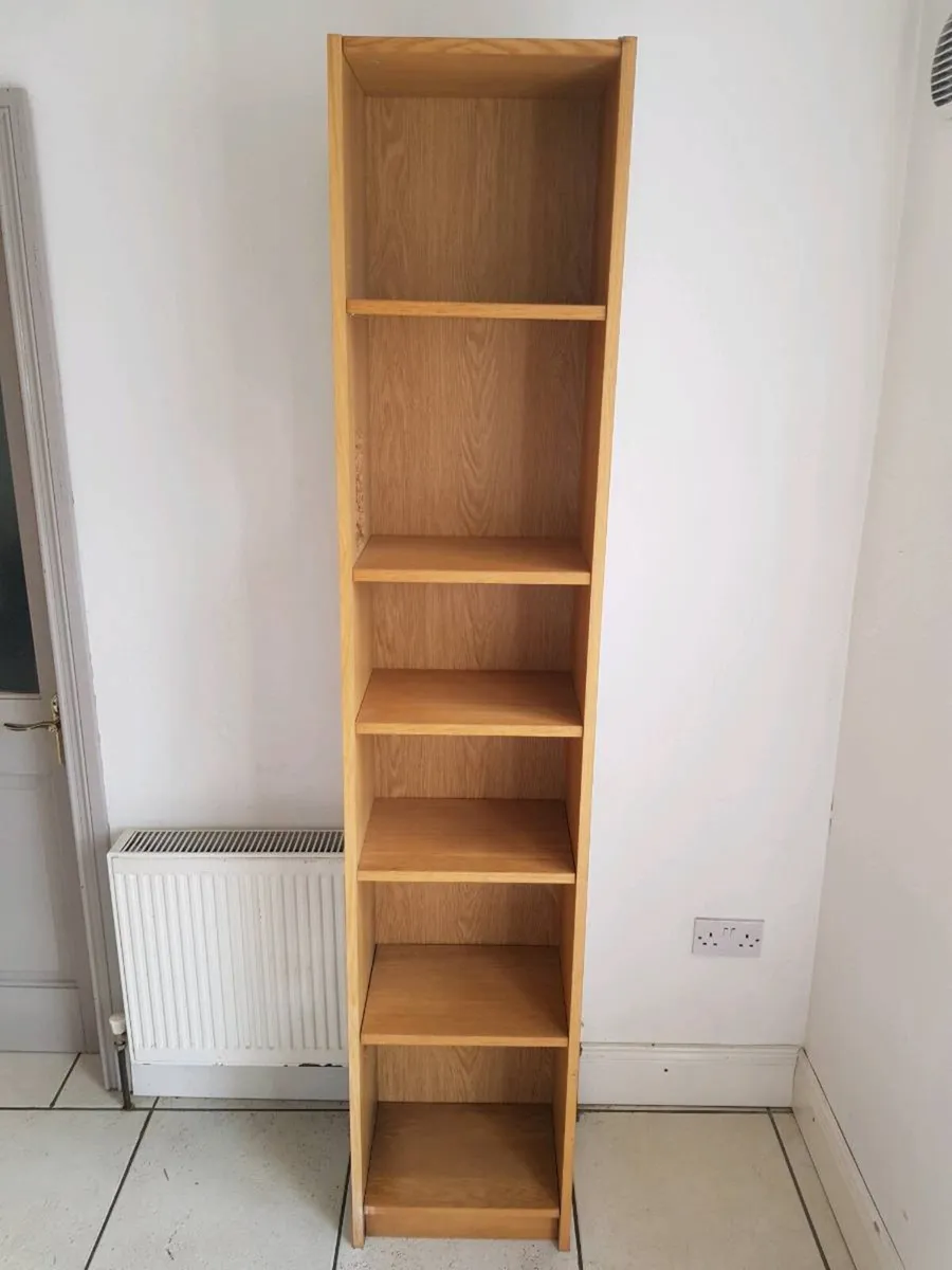 Tall Wooden Bookcase / Shelving Unit with Custom B - Image 1