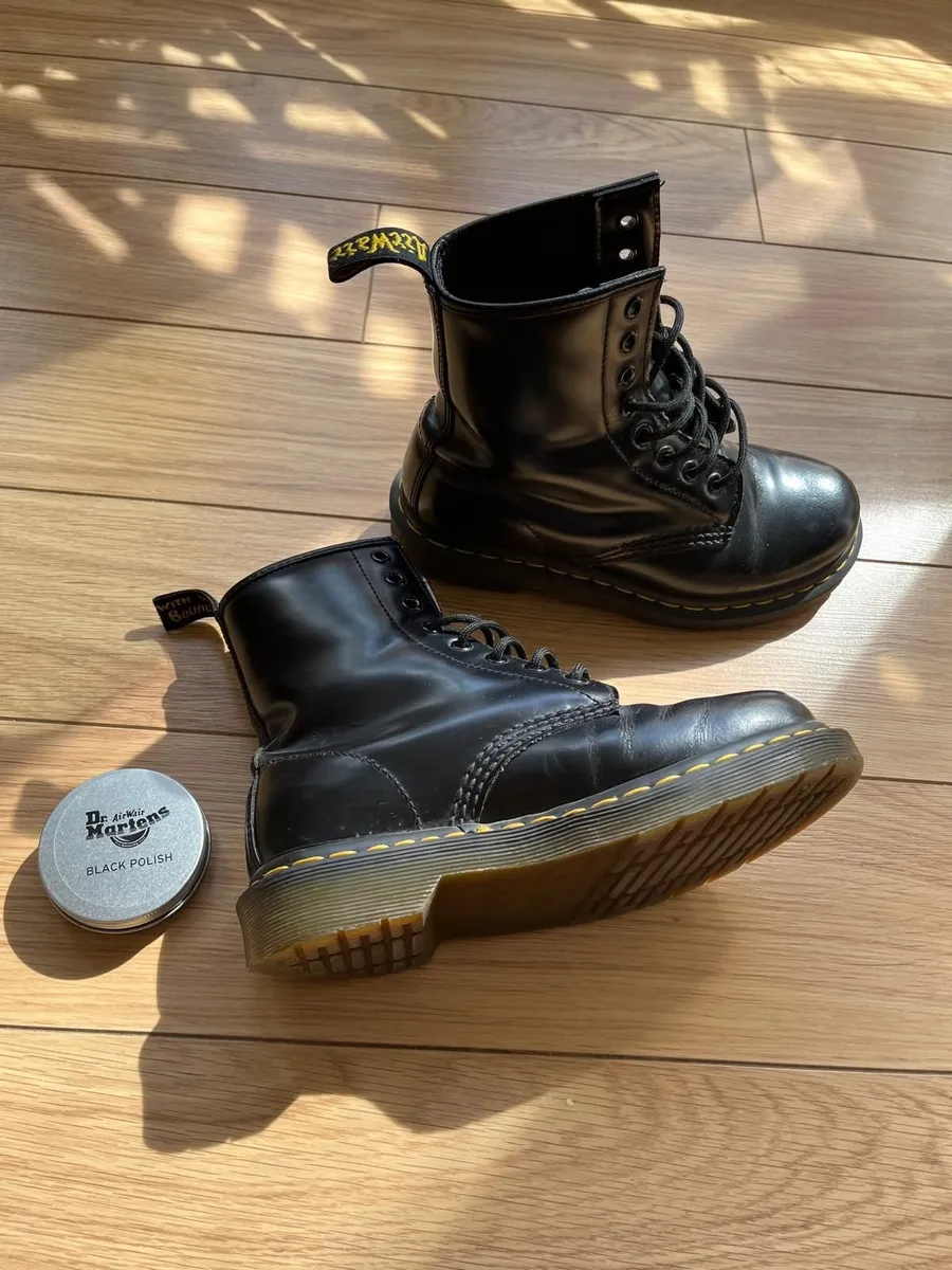 Dr. Martens 1460 Black Boots UK 3 with Polish - Image 4
