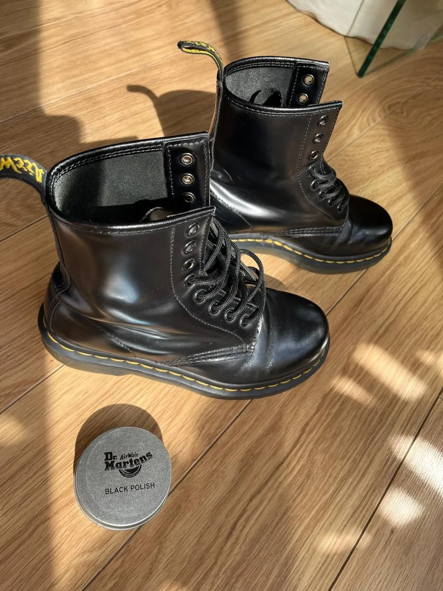 Dr. Martens 1460 Black Boots UK 3 with Polish - Image 1