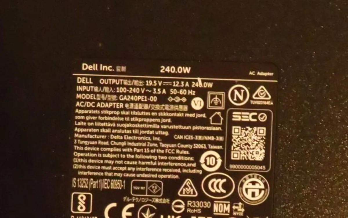 240 Watt Dell Charger - Image 2