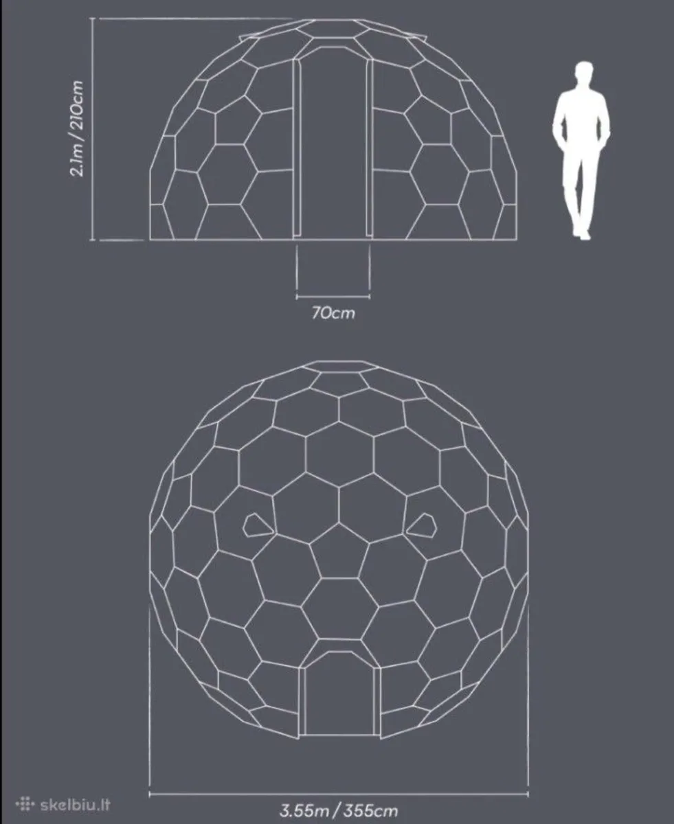 New Clear Pvc 3.5m(11.6ft) Dome Igloo Glamping - Image 2