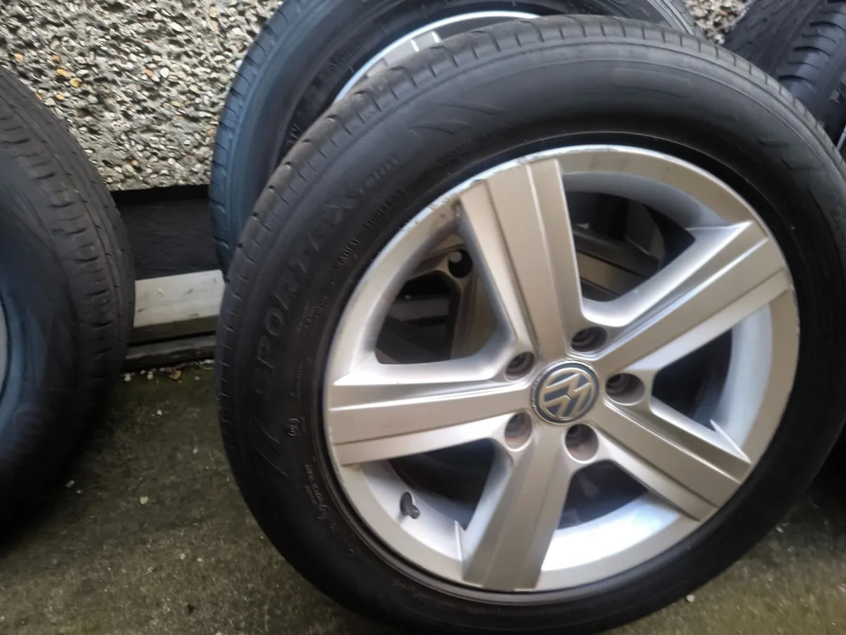 VW GOLF WHEELS  ALLOYS 245/55/16 GOOD TYRES!! - Image 2
