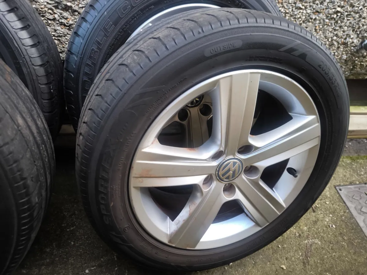 VW GOLF WHEELS  ALLOYS 245/55/16 GOOD TYRES!! - Image 3