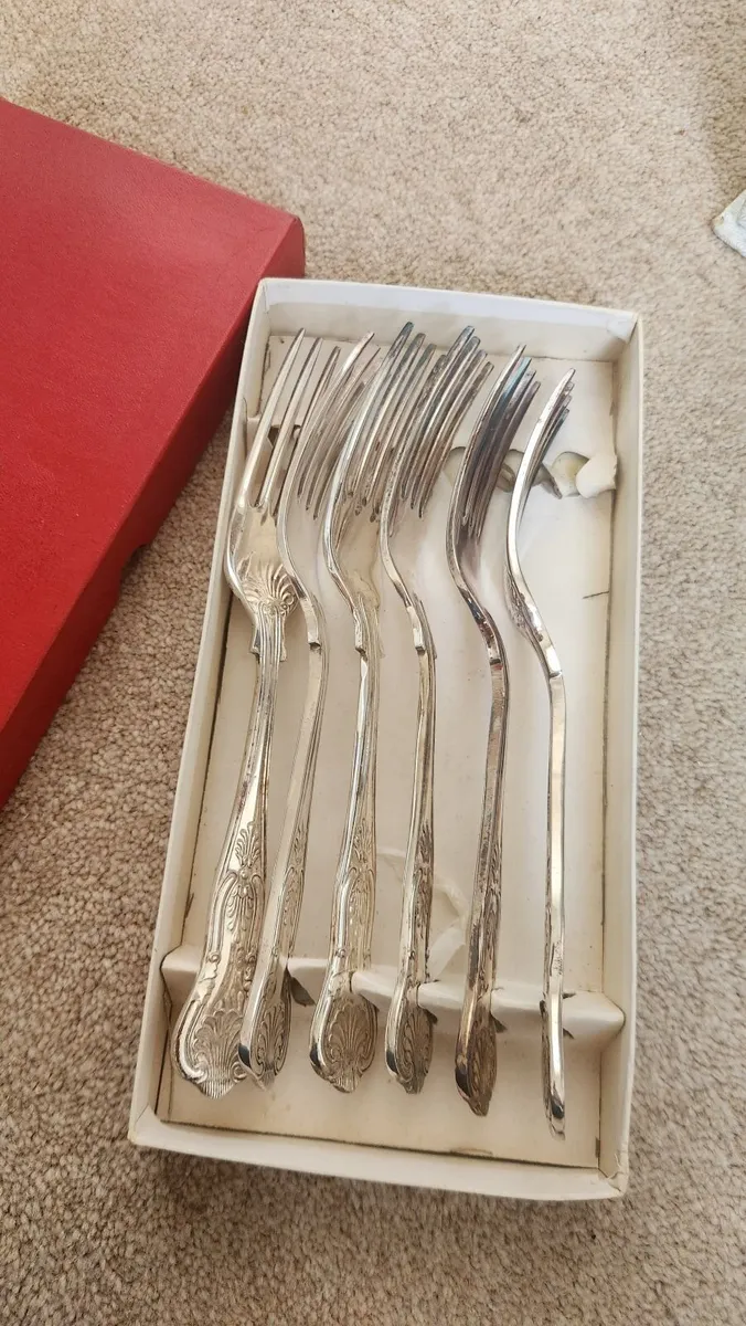 Vintage Boxed 6x Newbridge Silver Pltd Forks spoon - Image 2