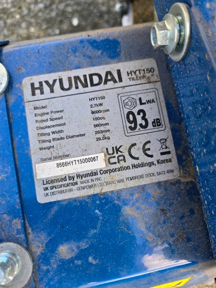 Hyundai tiller/rotovator - Image 3