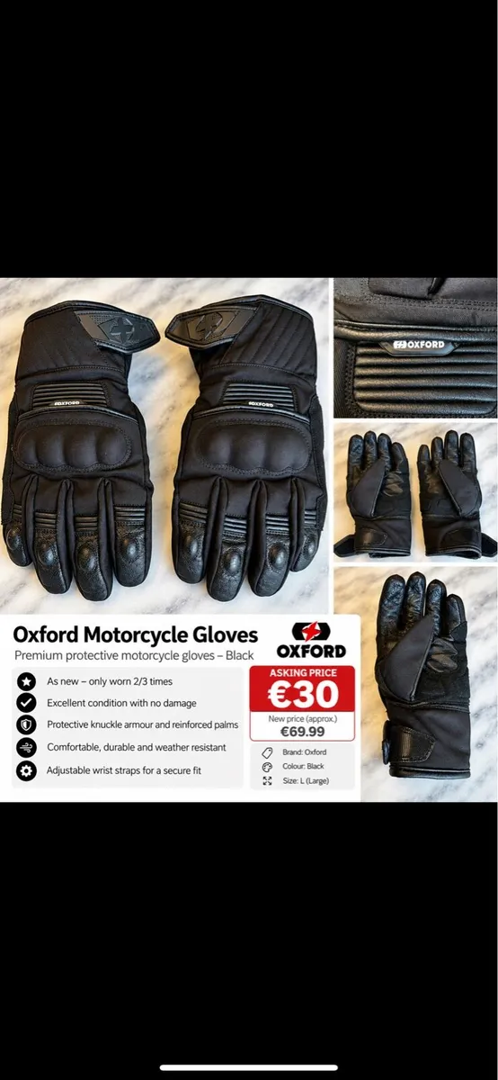 Oxford -  armoured motorcycle gloves - Image 1