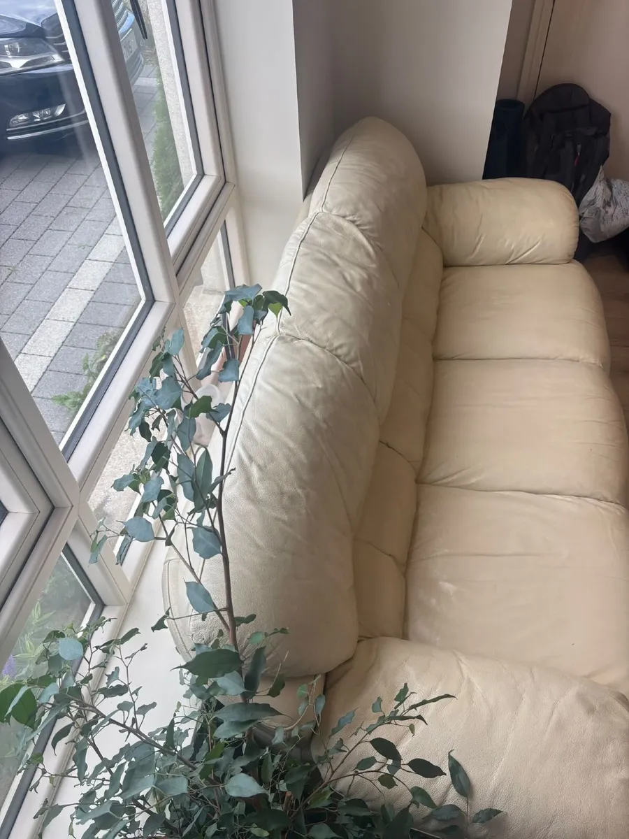 Three Seater Leather Couch - Image 2