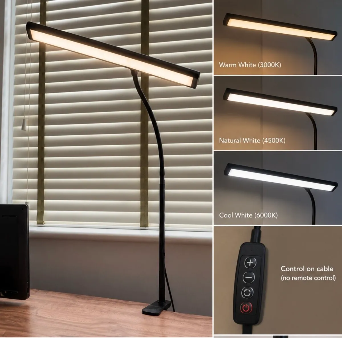 LED Dimmable Desk Lamp – 3 Light Colours