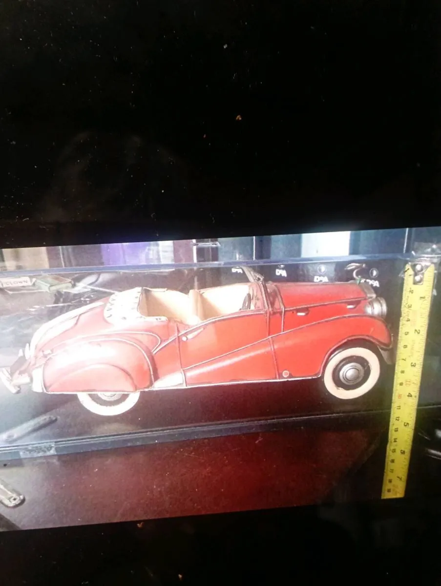 VINTAGE 1947 RECOR RED TINPLATE OPEN-TOP CAR - Image 2