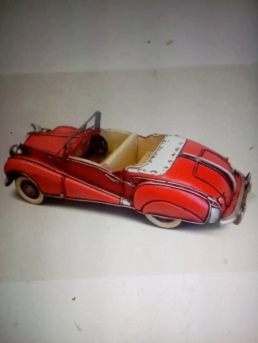 VINTAGE 1947 RECOR RED TINPLATE OPEN-TOP CAR - Image 3
