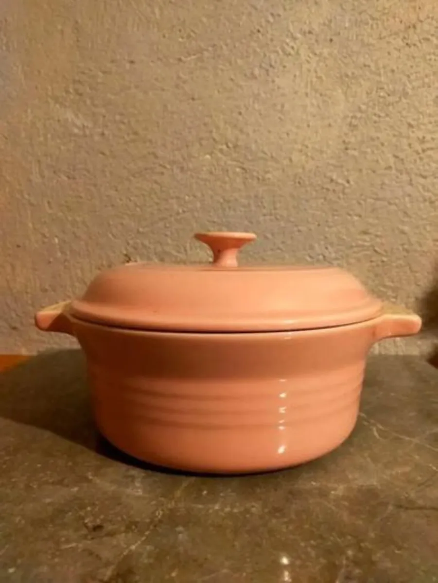 Le Creuset Pink Casserole with Lid - Image 1